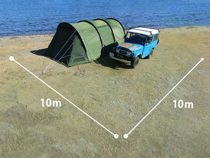 DODのカマボコテント3Lは約15畳！7人対応の大きさの2ルームトンネル型 