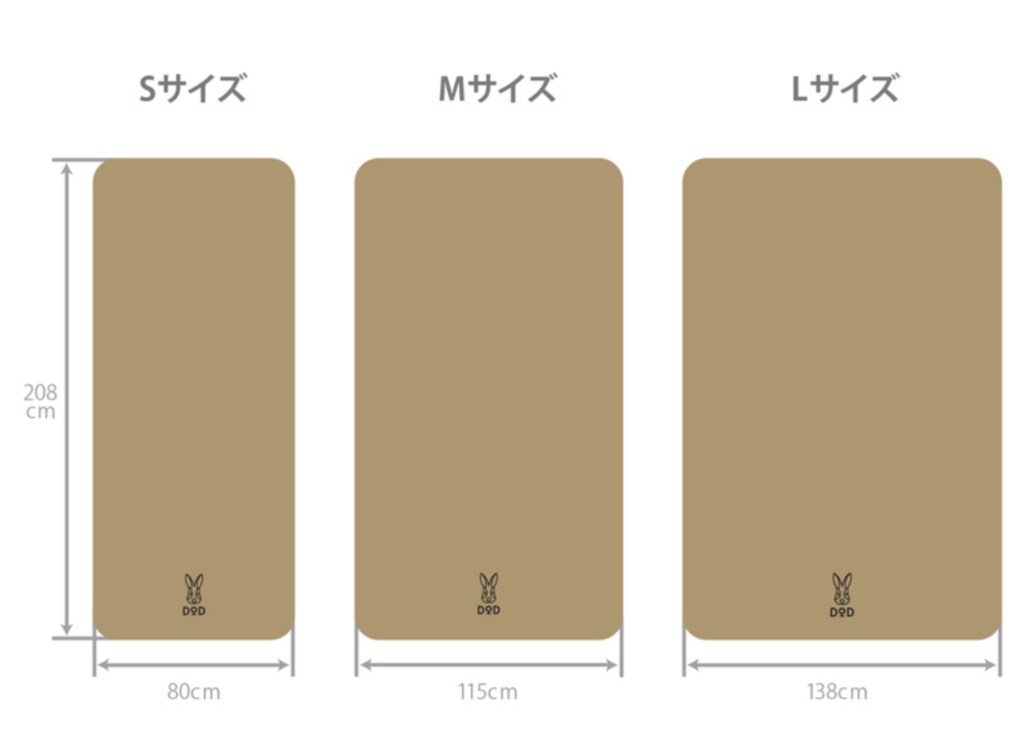 3つのサイズ